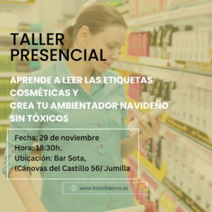 TALLER: APRENDE A LEER LAS ETIQUETAS COSMÉTICAS Y CREA TU AMBIENTADOR NAVIDEÑO SIN TÓXICOS